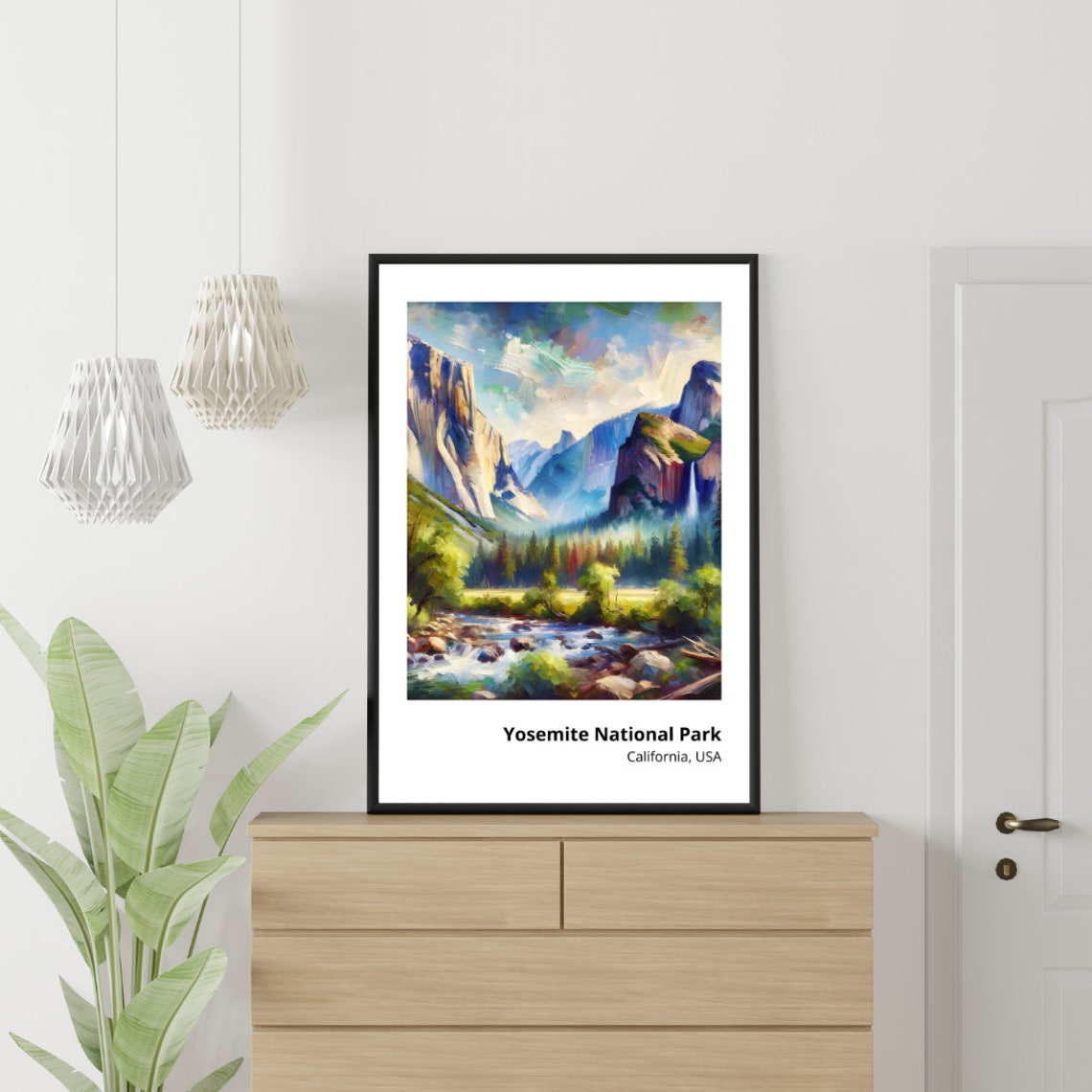 Yosemite National Park California Valley Cliffs River View Poster