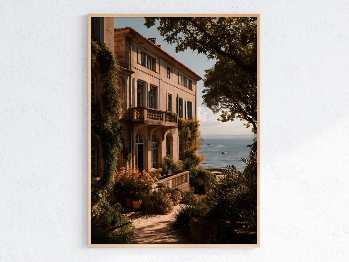 Ocean View Mediterranean Gift, Elegant Decor Art Print