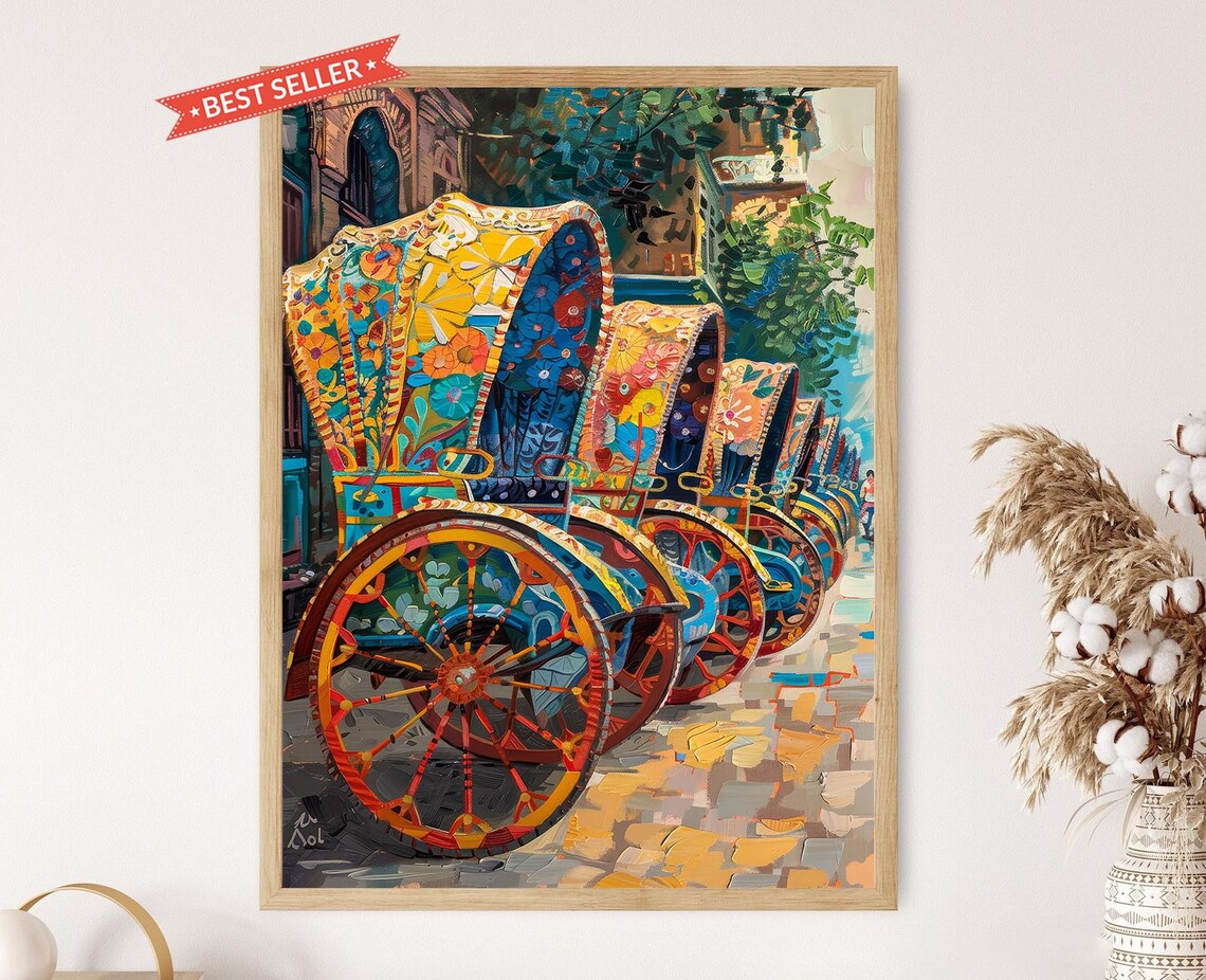 Bangladesh Rickshaw, Vibrant Street Life Art Print