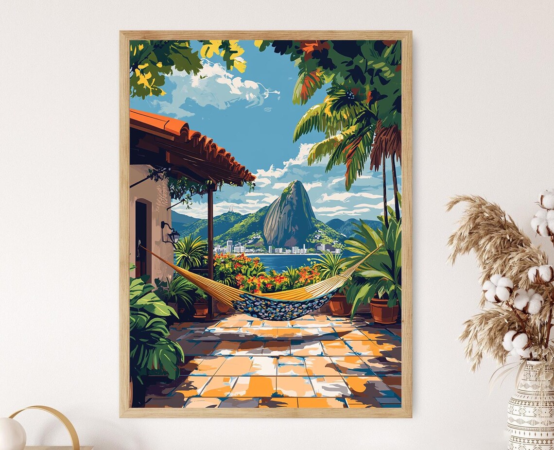 Rio De Janeiro Rooftop Patio, Sugarloaf Mountain Art Print