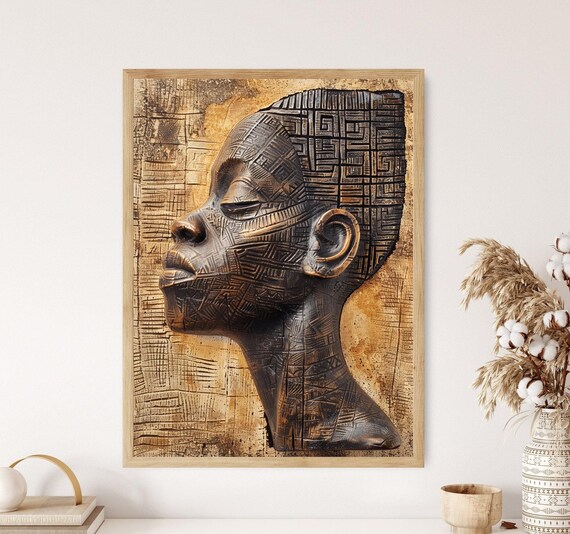 Benin Inspired Art Print Vibrant African Wall Decor Cultural Home Accent Unique Housewarming Gift