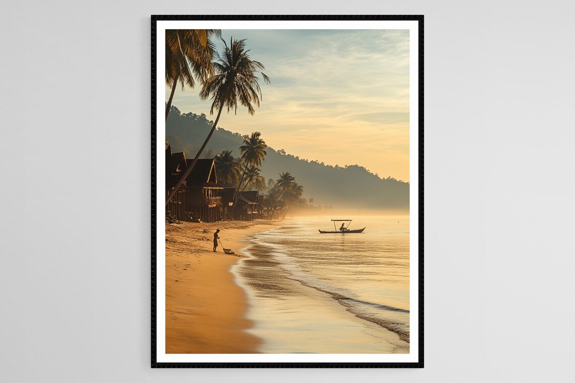 Koh Samui Sunrise, Thailand Palm Trees Art Print