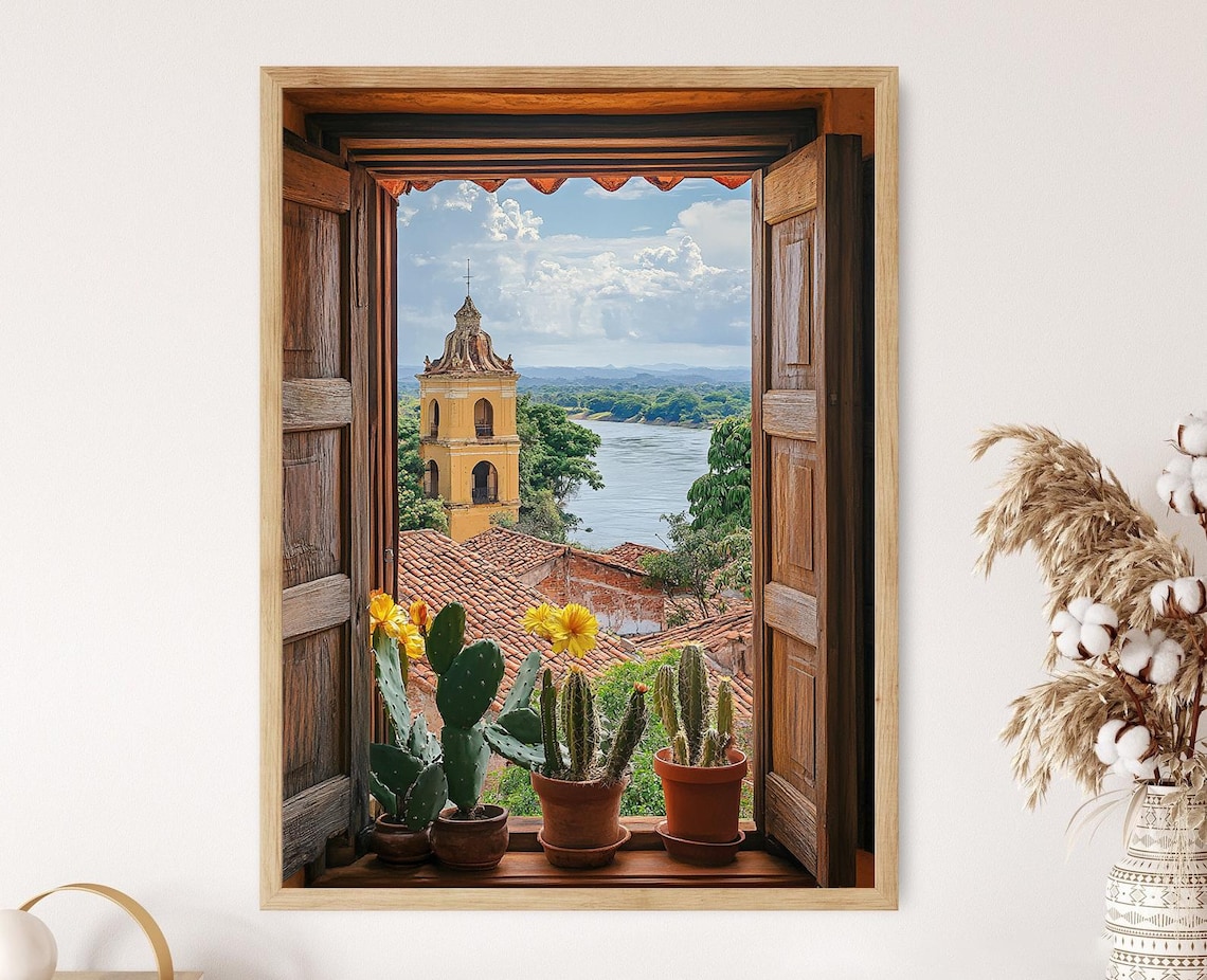 Ciudad Bolivar Open Window View, Orinoco River Poster