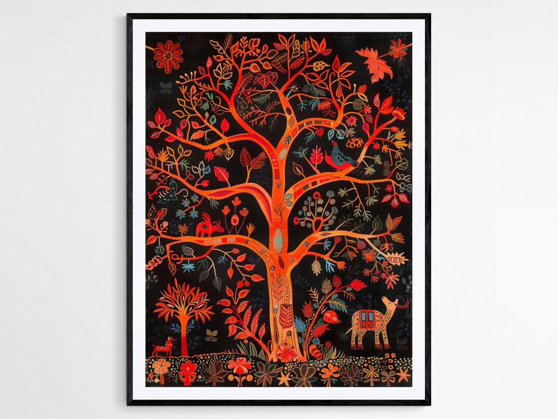 Authentic Indian Madhubani Art Colorful Mythological Painting