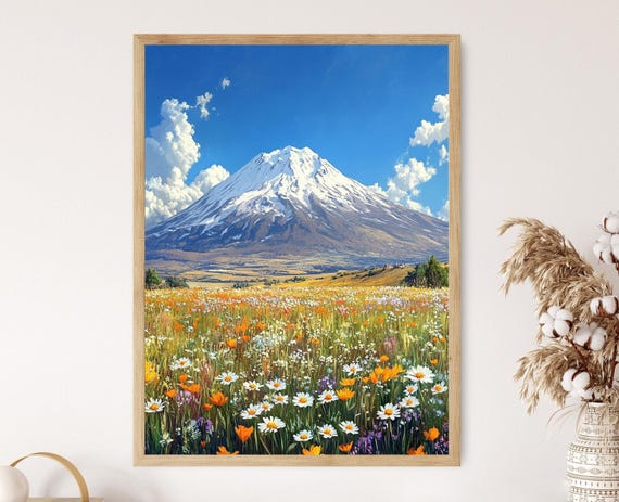 Mount Ararat Landscape Art Print Snow Capped Peak Of Trkiye