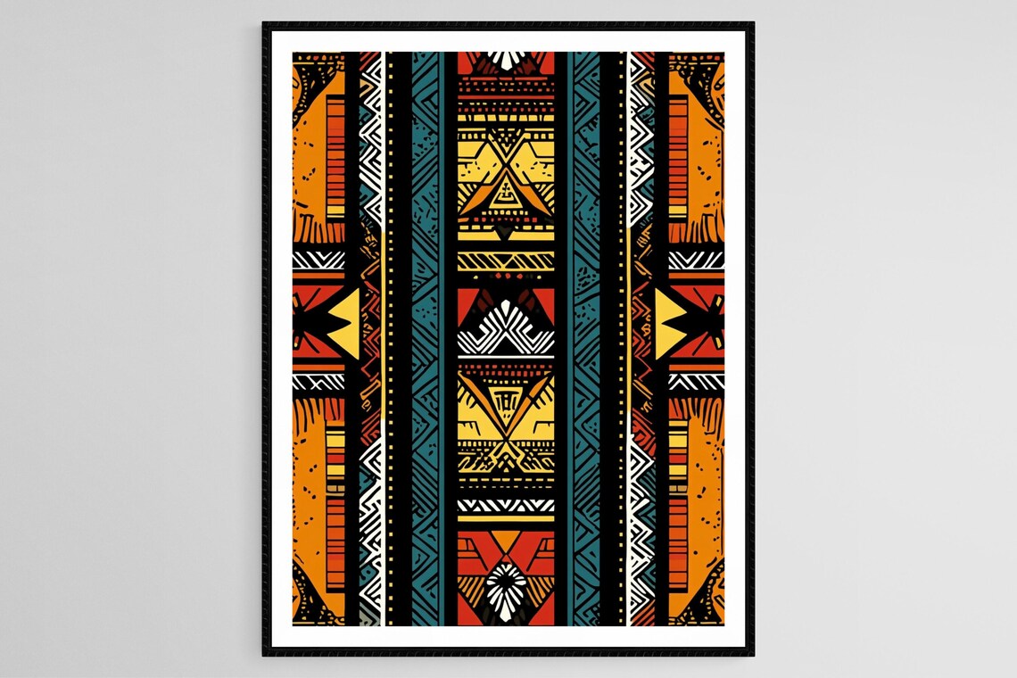 Traditional Dashiki Pattern Illustration African Ethnic Art Print