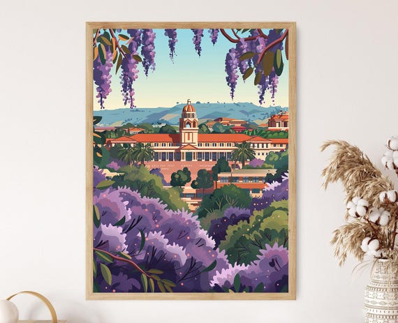 Pretoria Union Buildings And Jacaranda Trees Art Print Historic Landmark