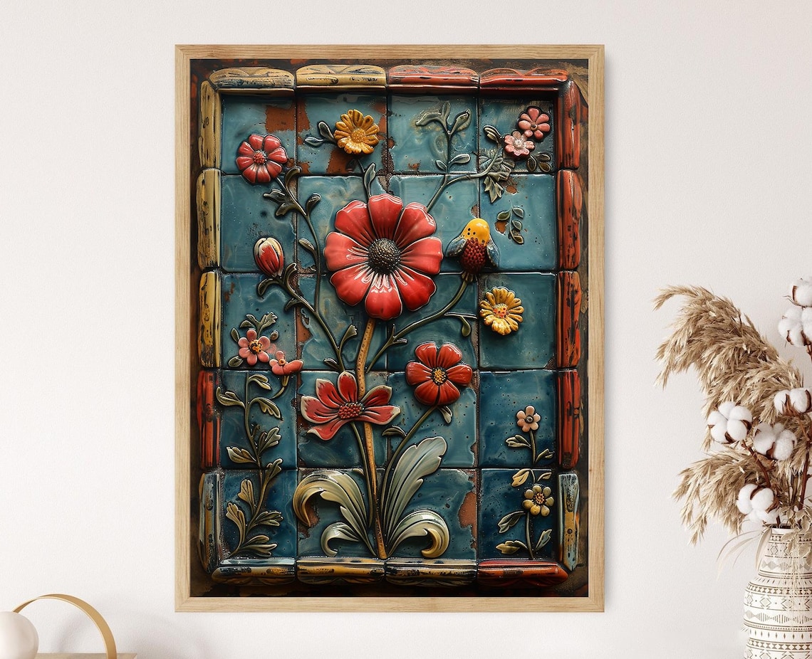 Authentic Mexican Talavera Tile Art Print