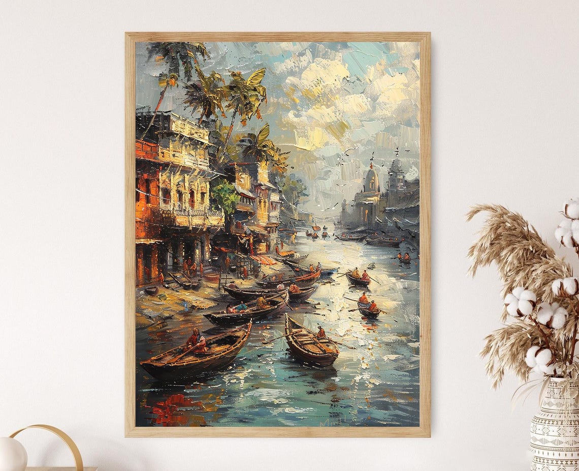 Bangladesh Jamuna River Painting Cultural Artwork