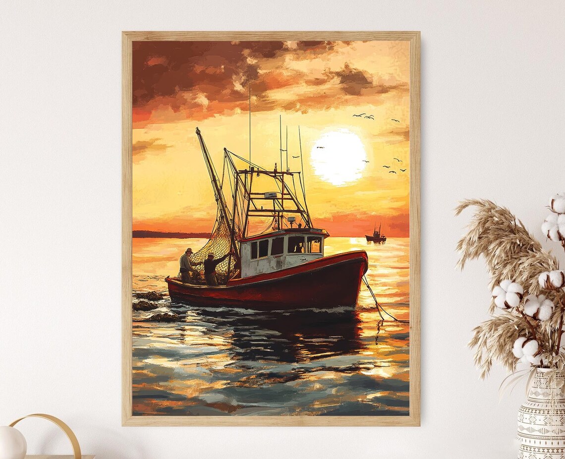 Delaware Blue Crab Boat, Chesapeake Bay Scene Art Print