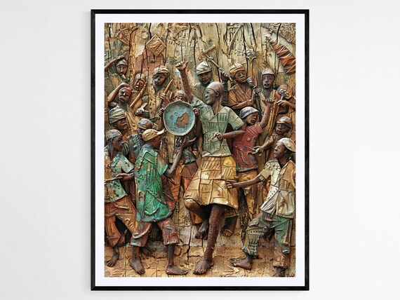 Benin Art Print Traditional African Patterns Ethnic Home Decoration Thoughtful Gift For Art Collectors