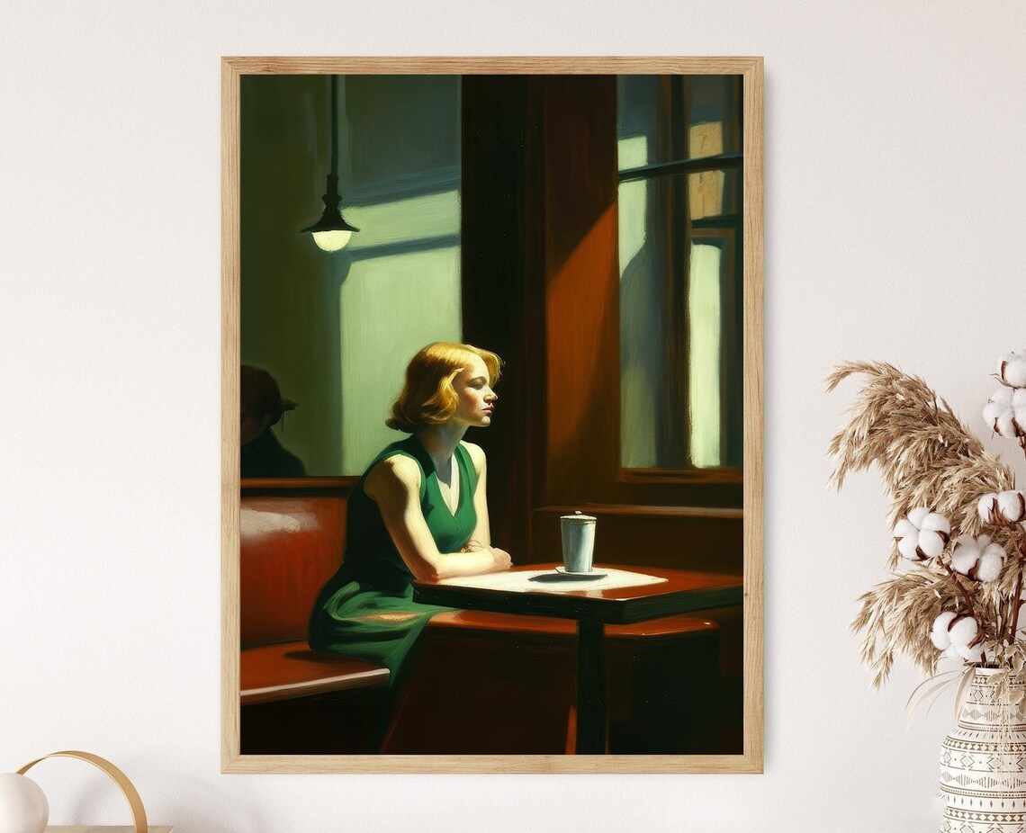 Edward Hopper Inspired Vintage Style Art Print