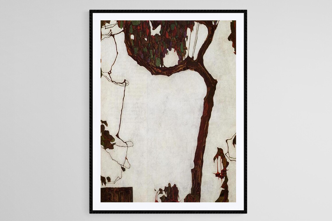 Autumn Tree With Fuchsias, Egon Schiele Art Print