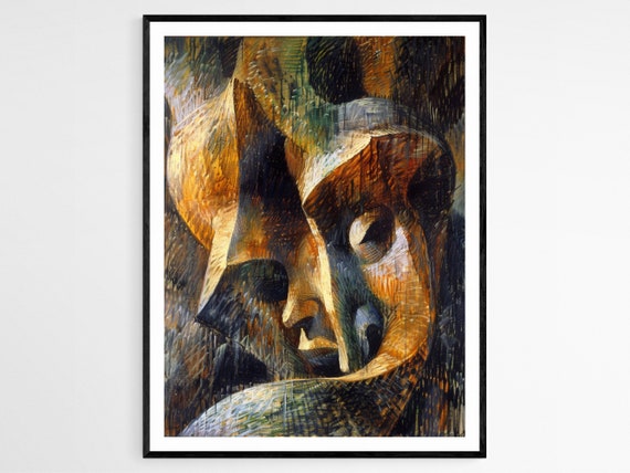 Modern Futurist Art Print Umberto Boccioni Style Bold Study Decor Graduation Gift For Artists