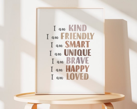 Daily Affirmations Montessori Educational Poster Art Print