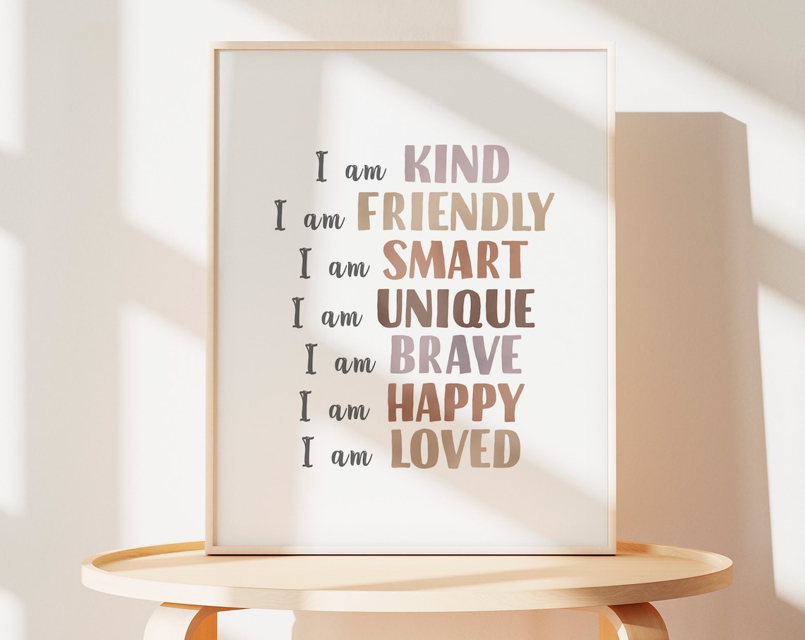Daily Affirmations Montessori Educational Poster Art Print