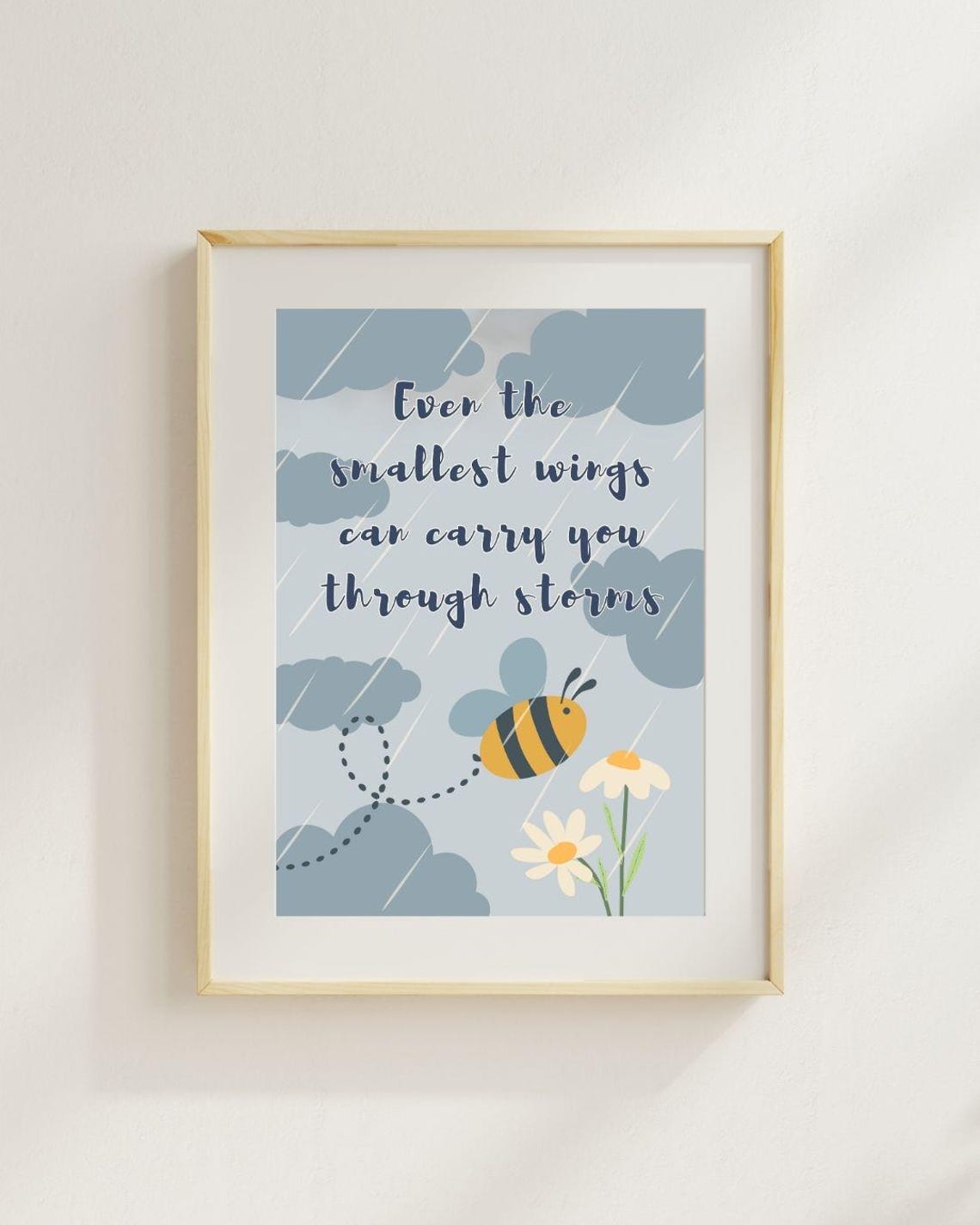 Bee Inspirational Quote Print Resilience Wall Art