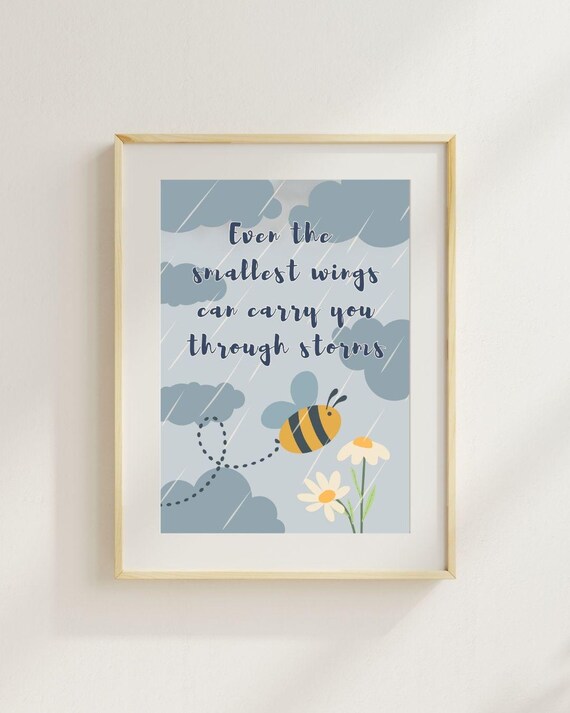 Bee Inspirational Quote Print Resilience Wall Art