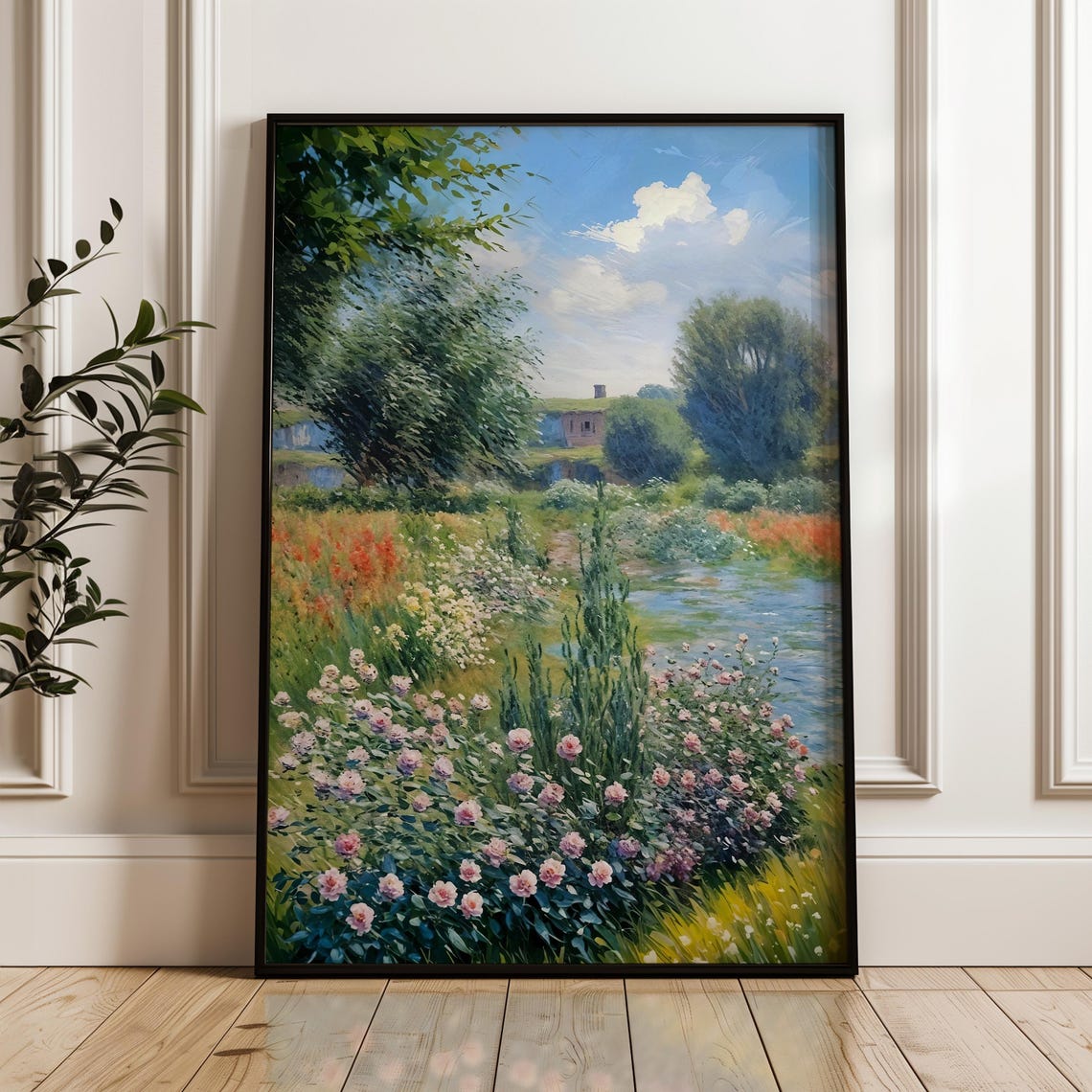 Claude Monet Garden Painting Art Impressionist Landscape Wall Art For Nature Inspired Home Decor
