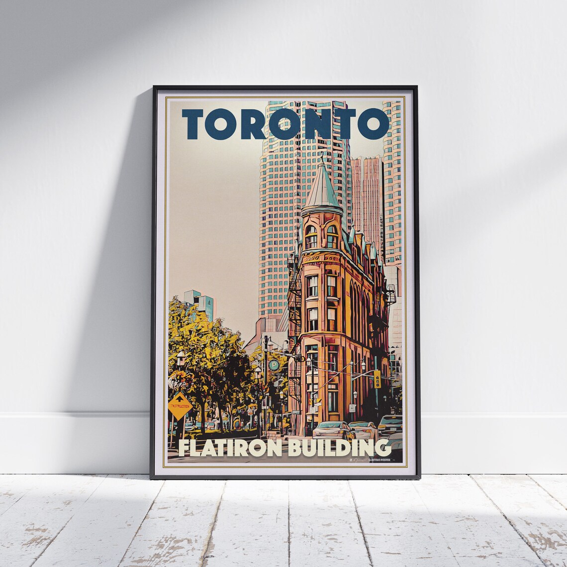 Toronto Flatiron Building Historic Tower Vintage City Travel Poster