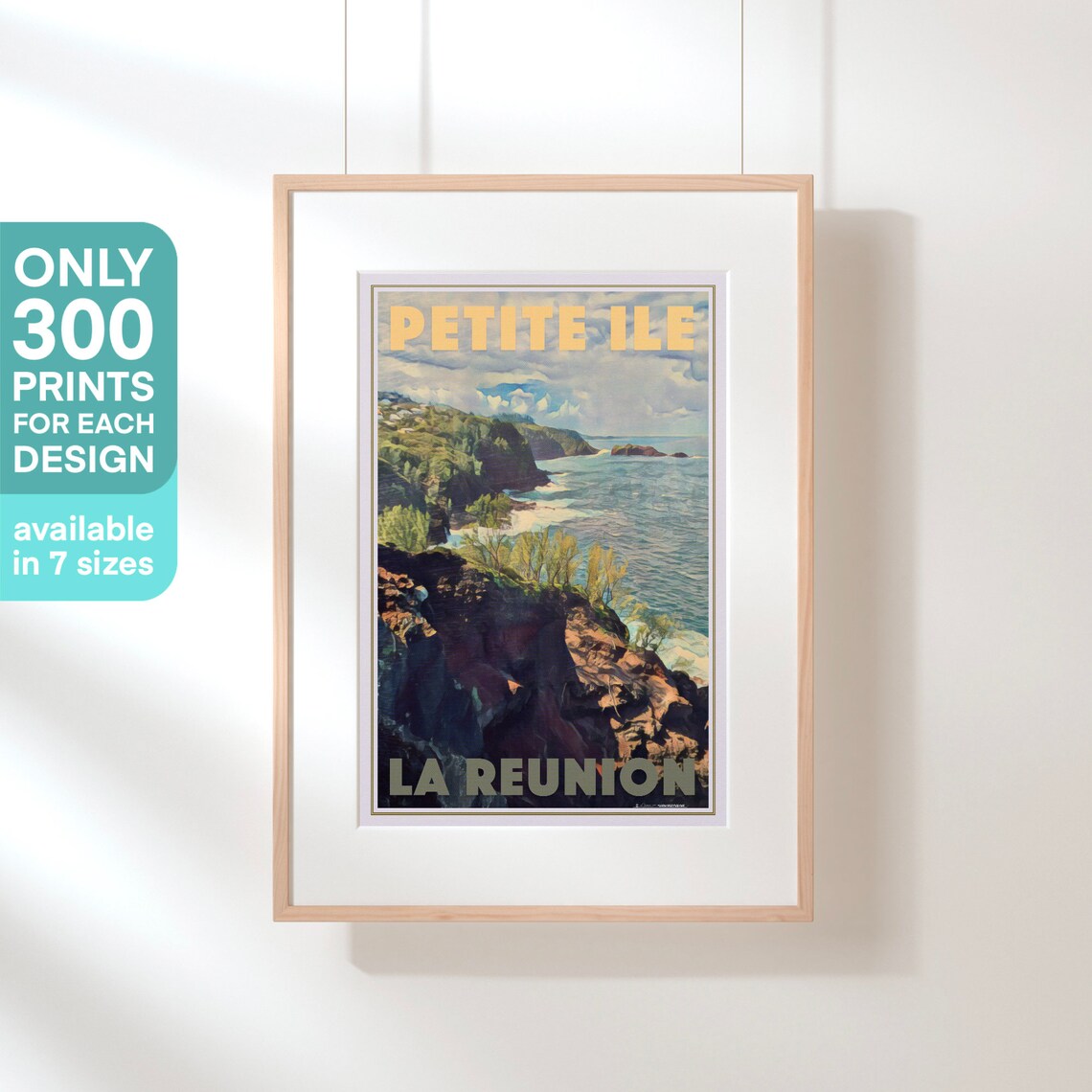 Petite Ile La Reunion Volcanic Coastline Waves Vintage Travel Poster - Image 3