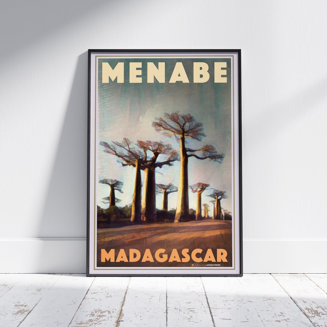 Madagascar Menabe Avenue of the Baobabs Trees Vintage Travel Poster