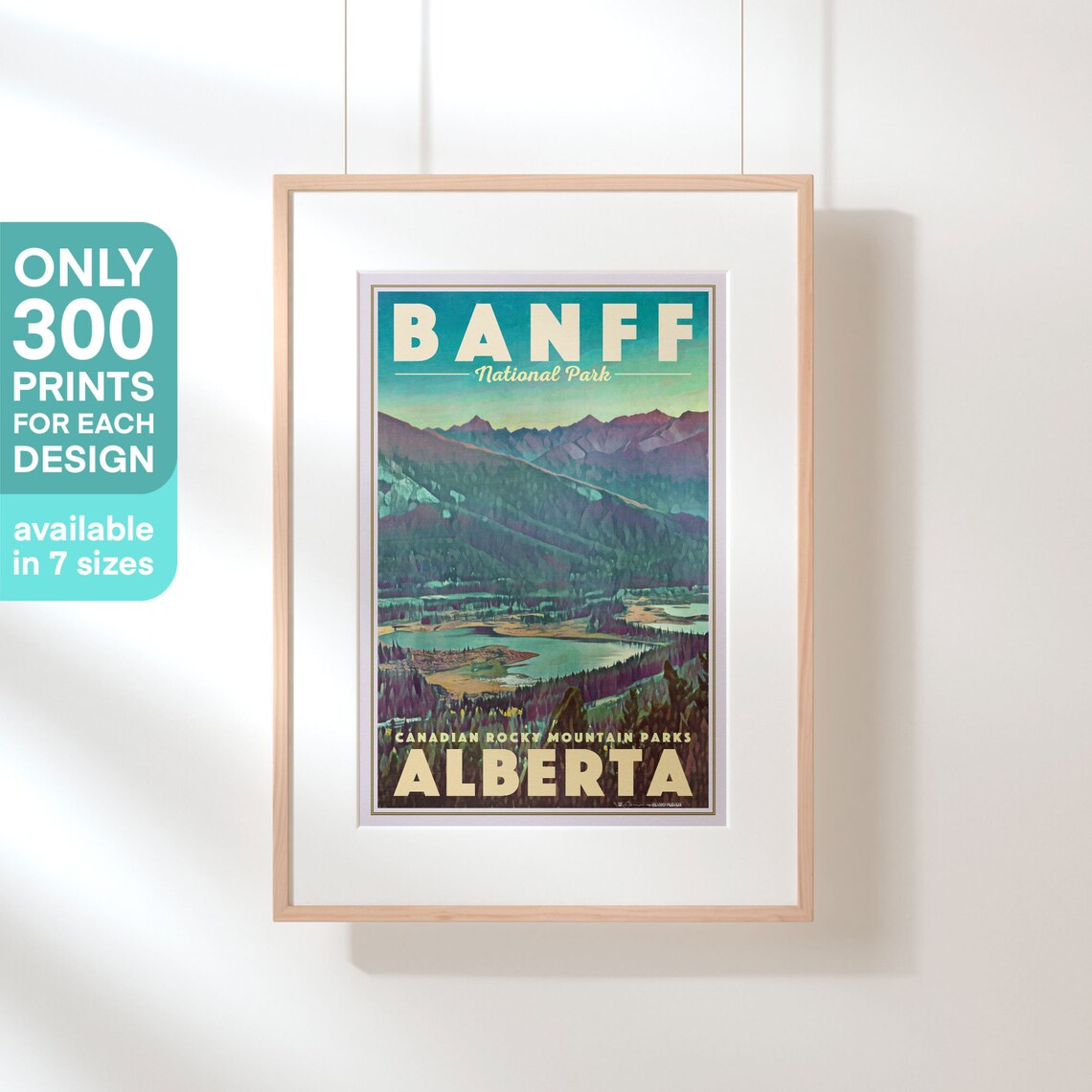 Banff National Park Vintage Travel Poster With Alberta Rocky Mountains - Image 3