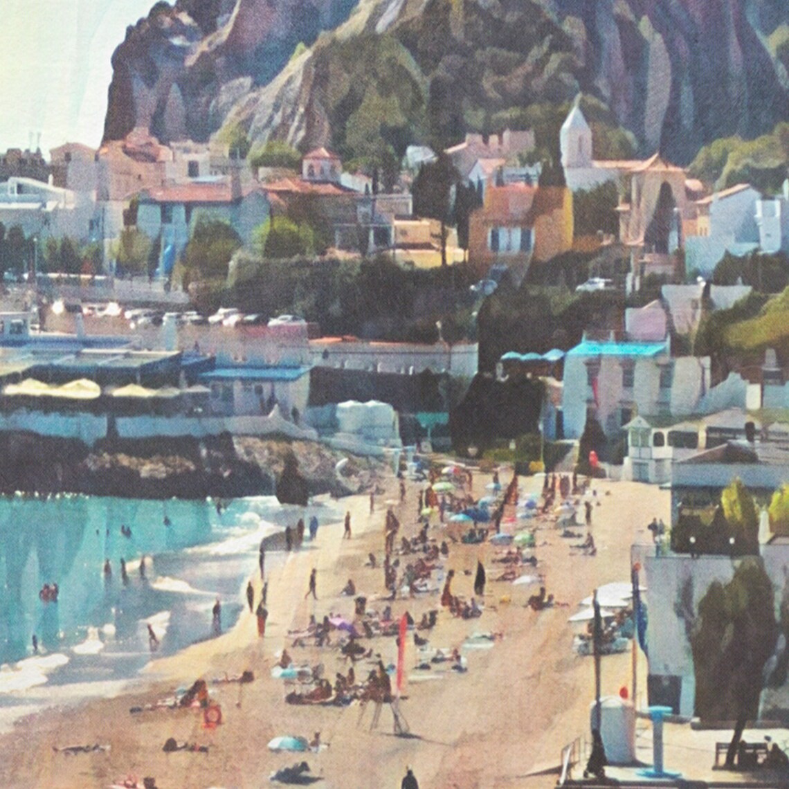 Garraf Catalunya Spain Turquoise Beach Cliffs Retro Travel Poster - Image 4