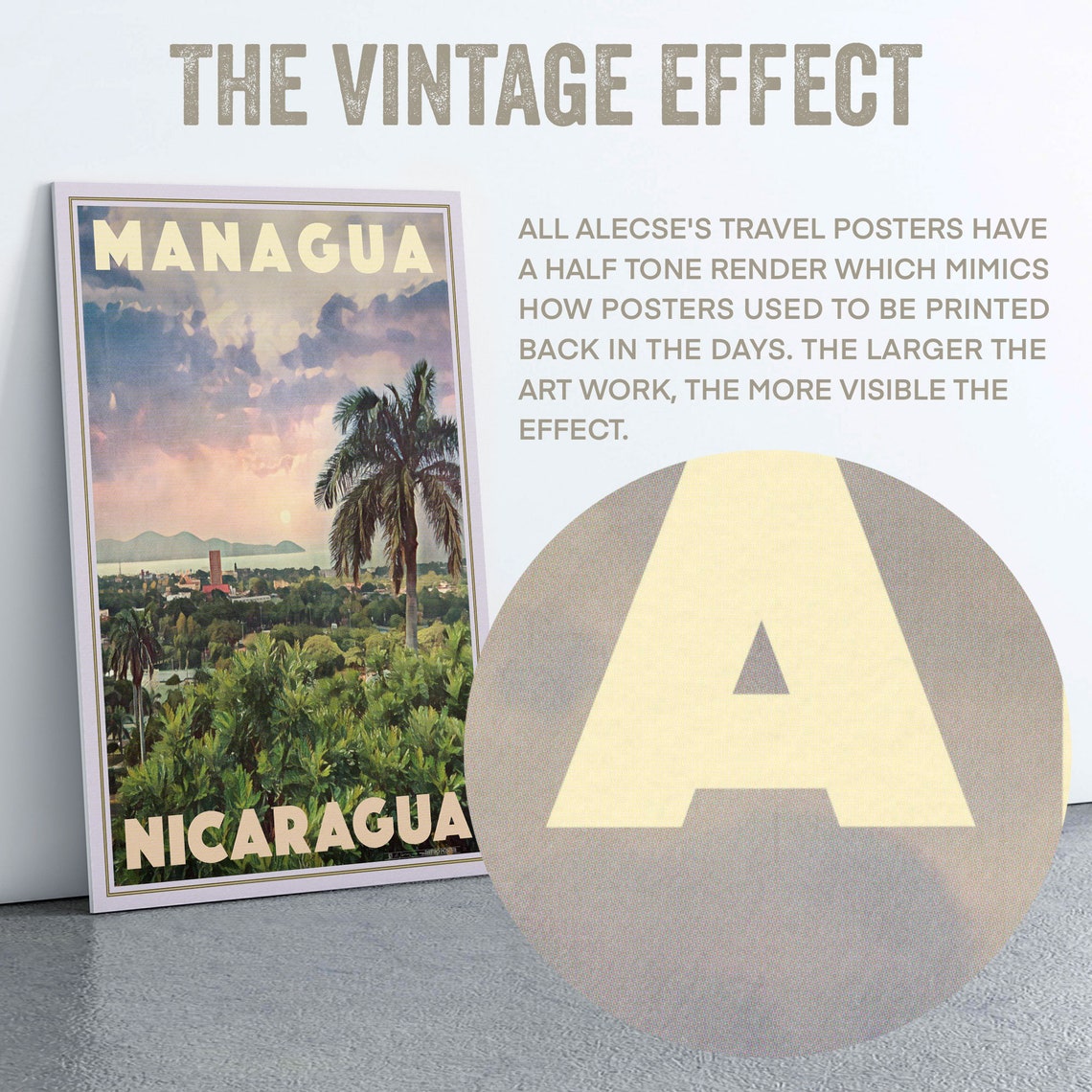 Managua Poster Sunset By Alecse Limited Edition Nicaragua Travel Poster Gallery Wall Print Of Managua Nicaragua Decoration Gift - Image 2