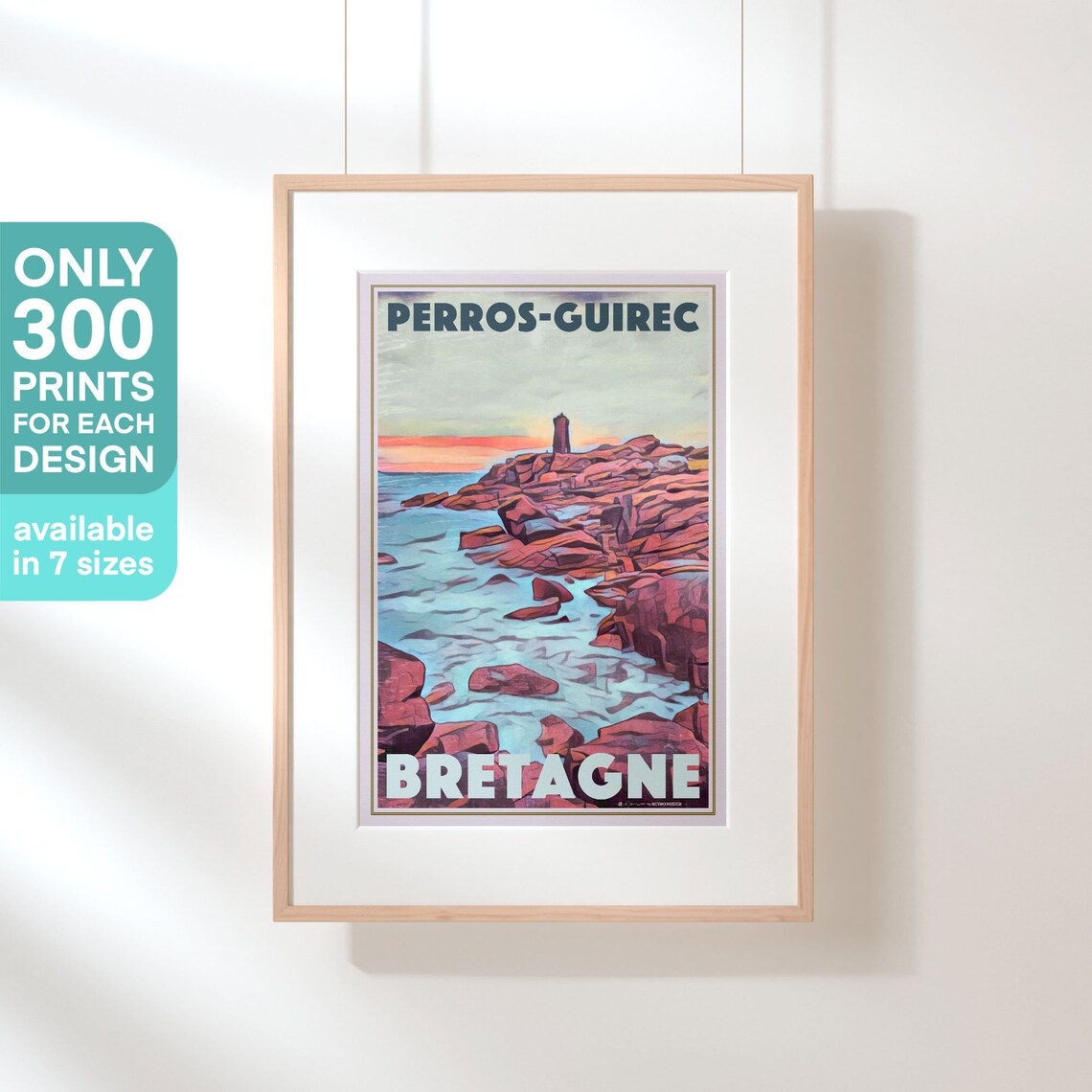 Perros Guirec Pink Granite Boulders Bretagne France Travel Poster - Image 3
