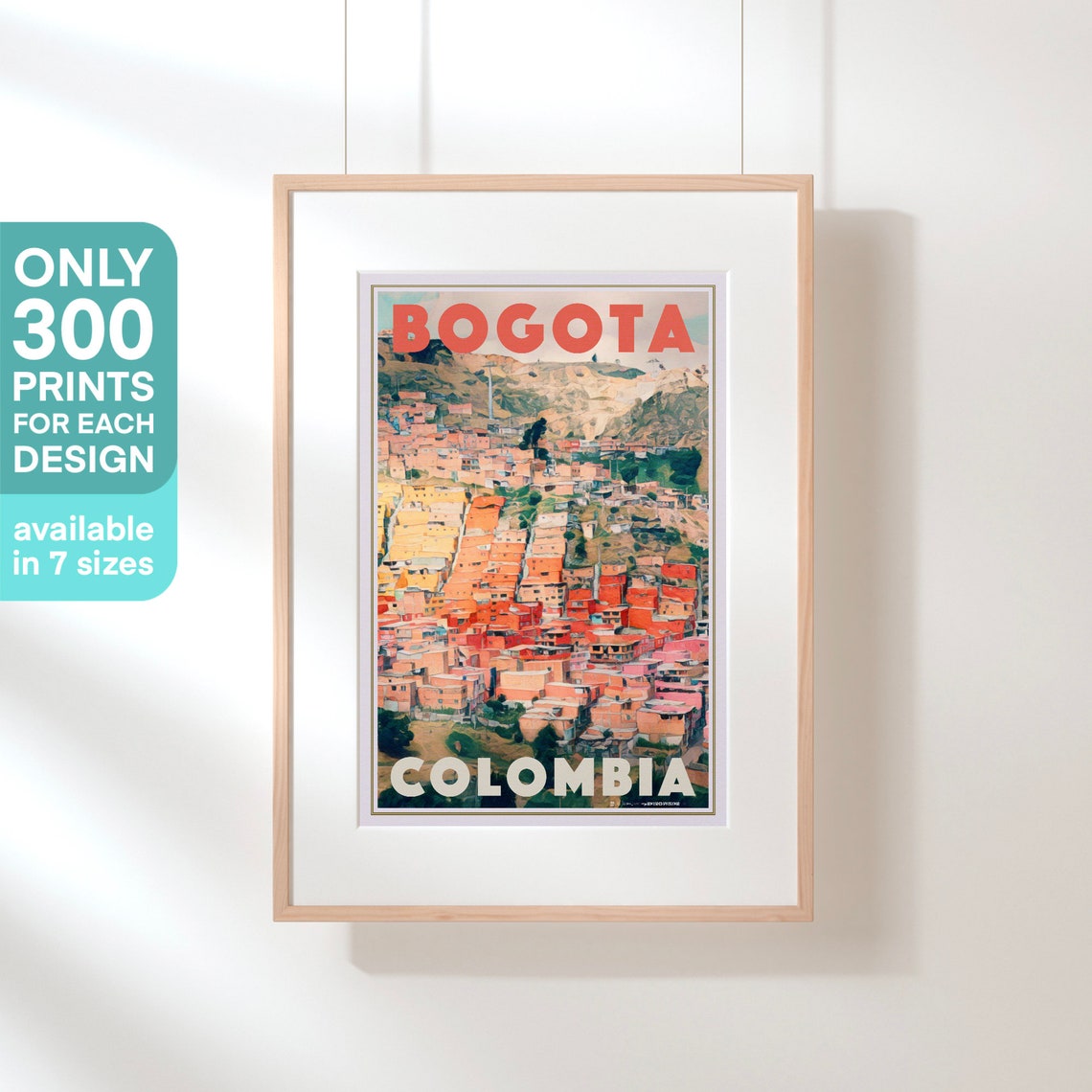 Bogota Poster Colors By Alecse Limited Edition Colombia Travel Poster Bogota Gallery Wall Print Of Colombia Classic Poster Of Bogota - Image 3