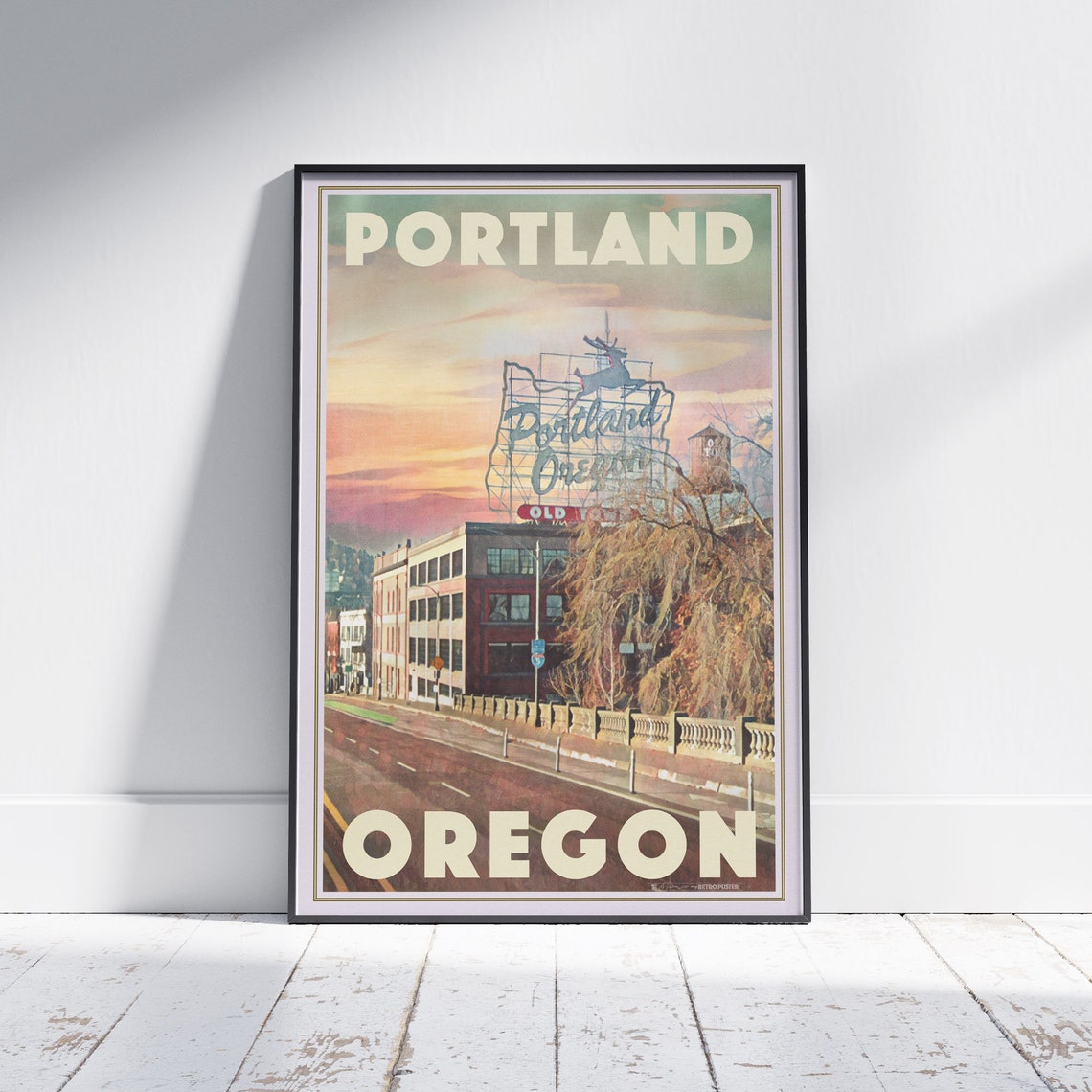 Portland Poster Oregon By Alecse Limited Edition Us Travel Poster Portland Gallery Wall Print Of Oregon Portland Decoration Gift