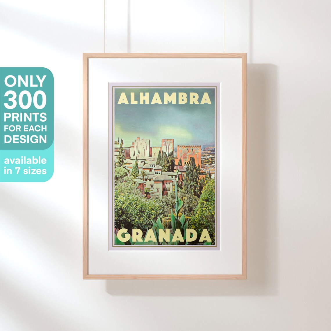 Alhambra Granada Palace Fortress Moorish Vintage Travel Poster - Image 3