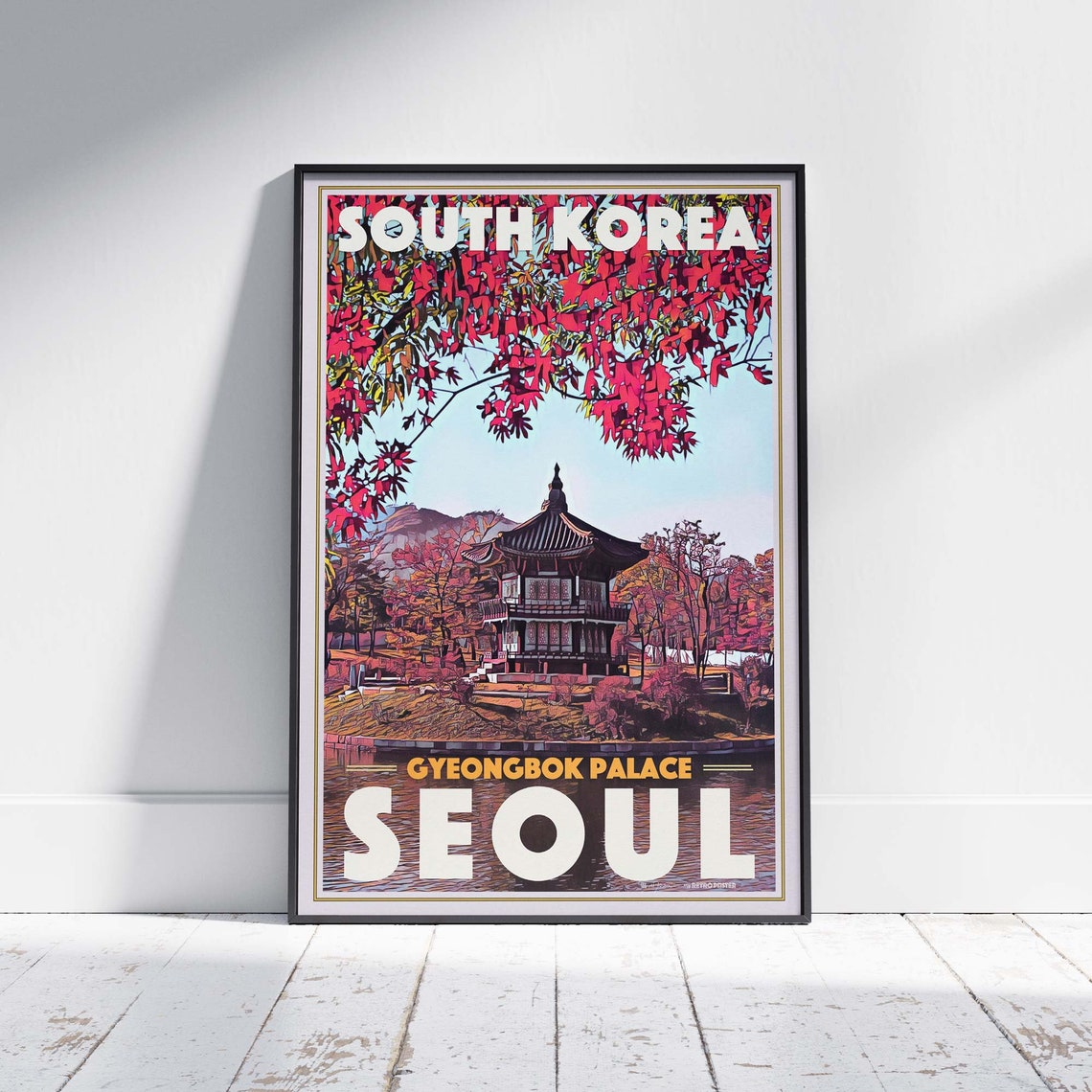Seoul Poster Gyeongbok Palace By Alecse Limited Edition South Korea Travel Poster Poster Of Seoul South Korea Print Gallery Wall