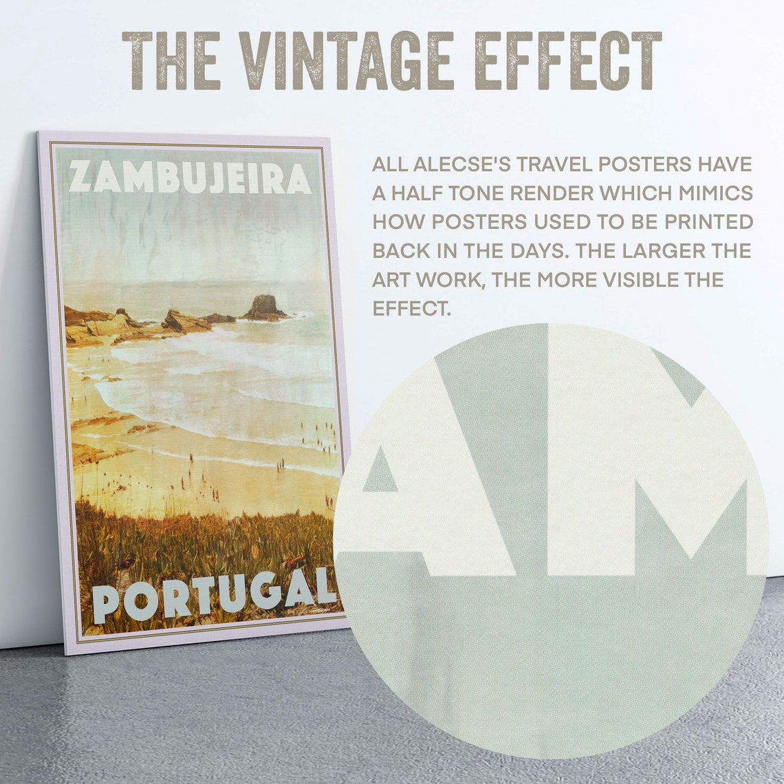 Zambujeira Poster By Alecse Limited Edition Portugal Travel Poster Zambujeira Print Portugal Gift Portugal Gallery Wall Print - Image 2