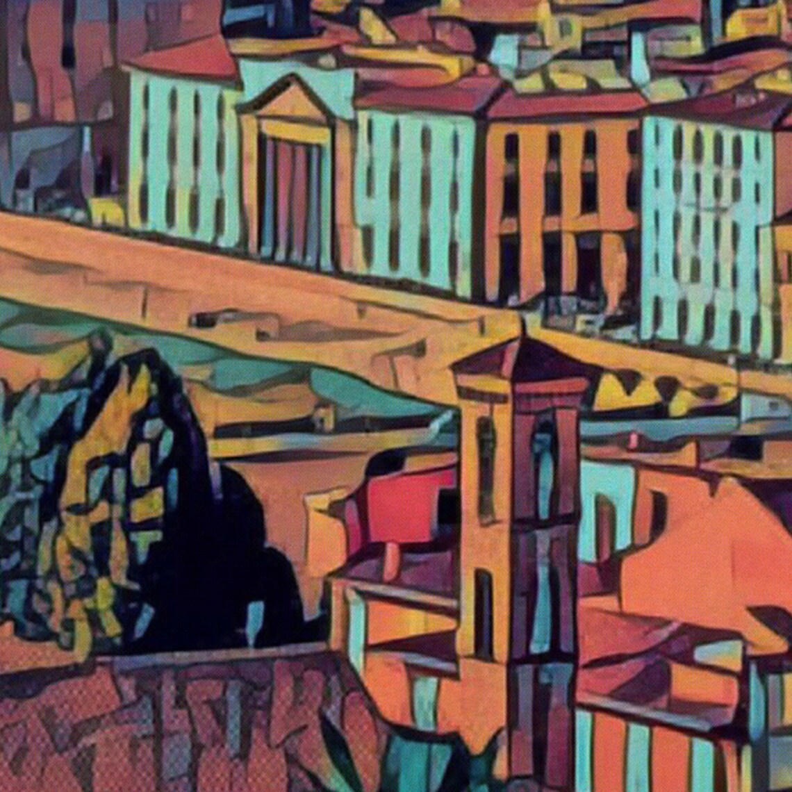 Florence Palazzo Vecchio Skyline Italia Vintage Travel Poster - Image 4
