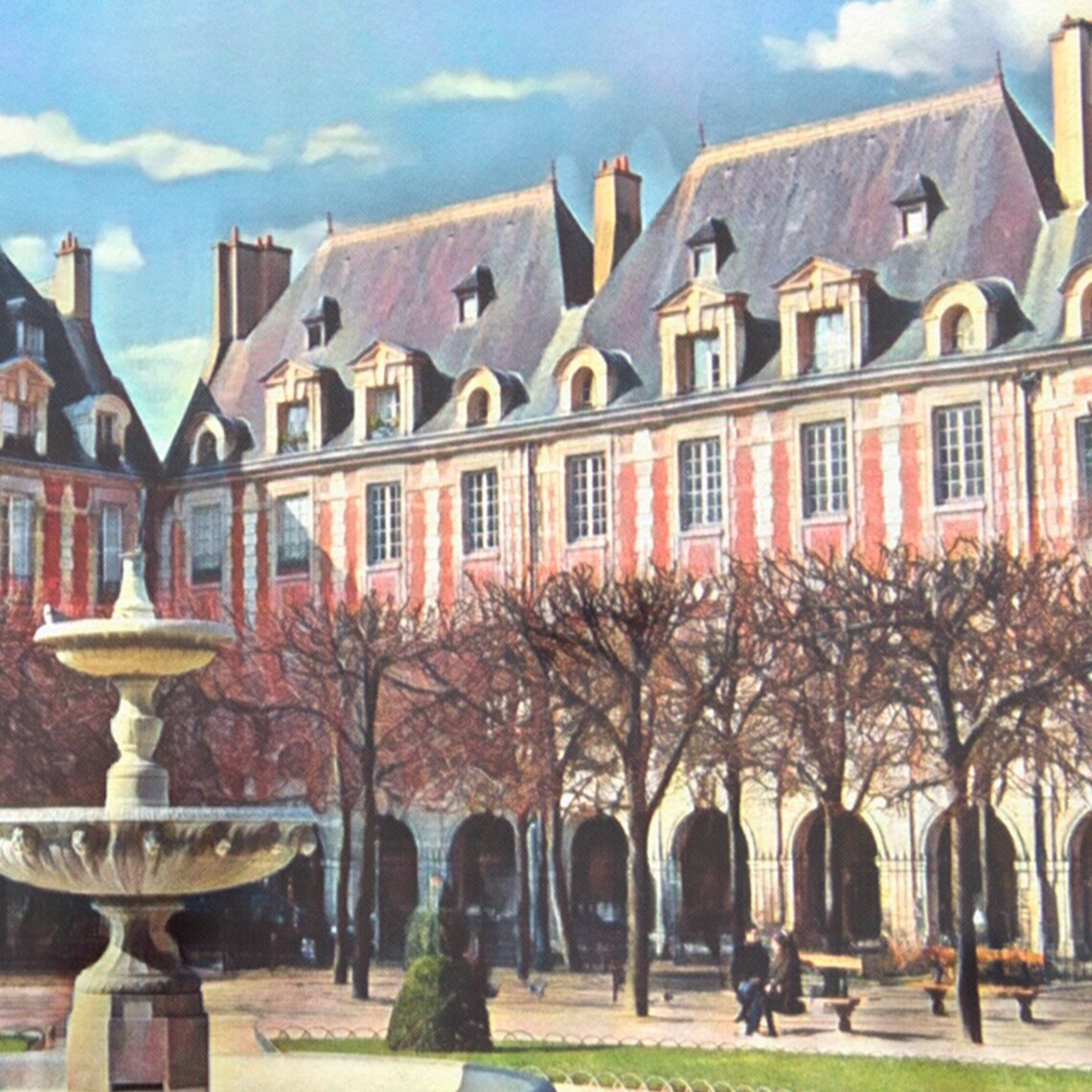 Place des Vosges Paris France Historic Square Fountain Travel Poster - Image 4