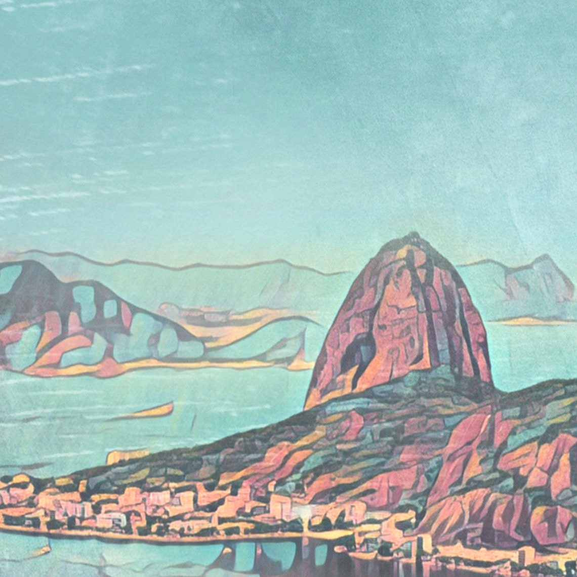 Rio De Janeiro Poster The Bay By Alecse Limited Edition Brazil Travel Poster Brazil Gallery Wall Print Of Rio Brazil Decoration - Image 4