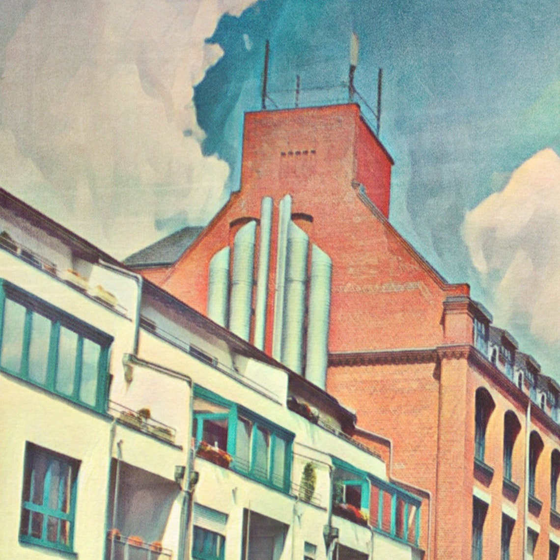 Leipzig Saxony Canal Brick Building Riverside Retro Travel Poster - Image 4