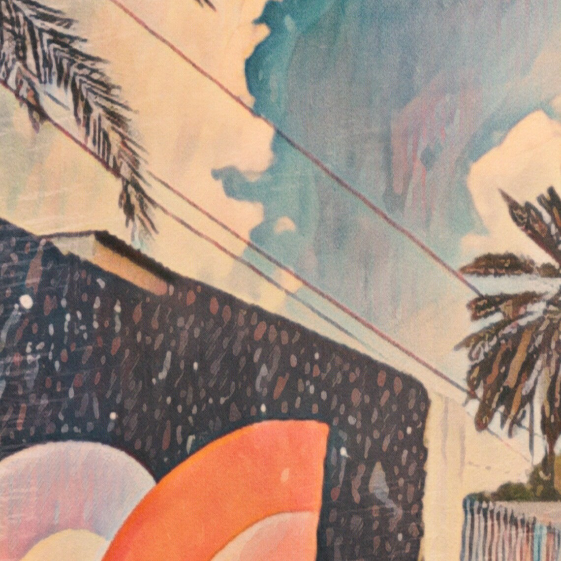 Rue de Zeila Palm Street Mural Vintage Djibouti Travel Poster - Image 4