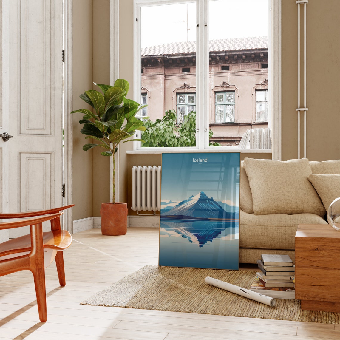 Iceland Lonely Mountain, Modern Travel Poster - Image 5