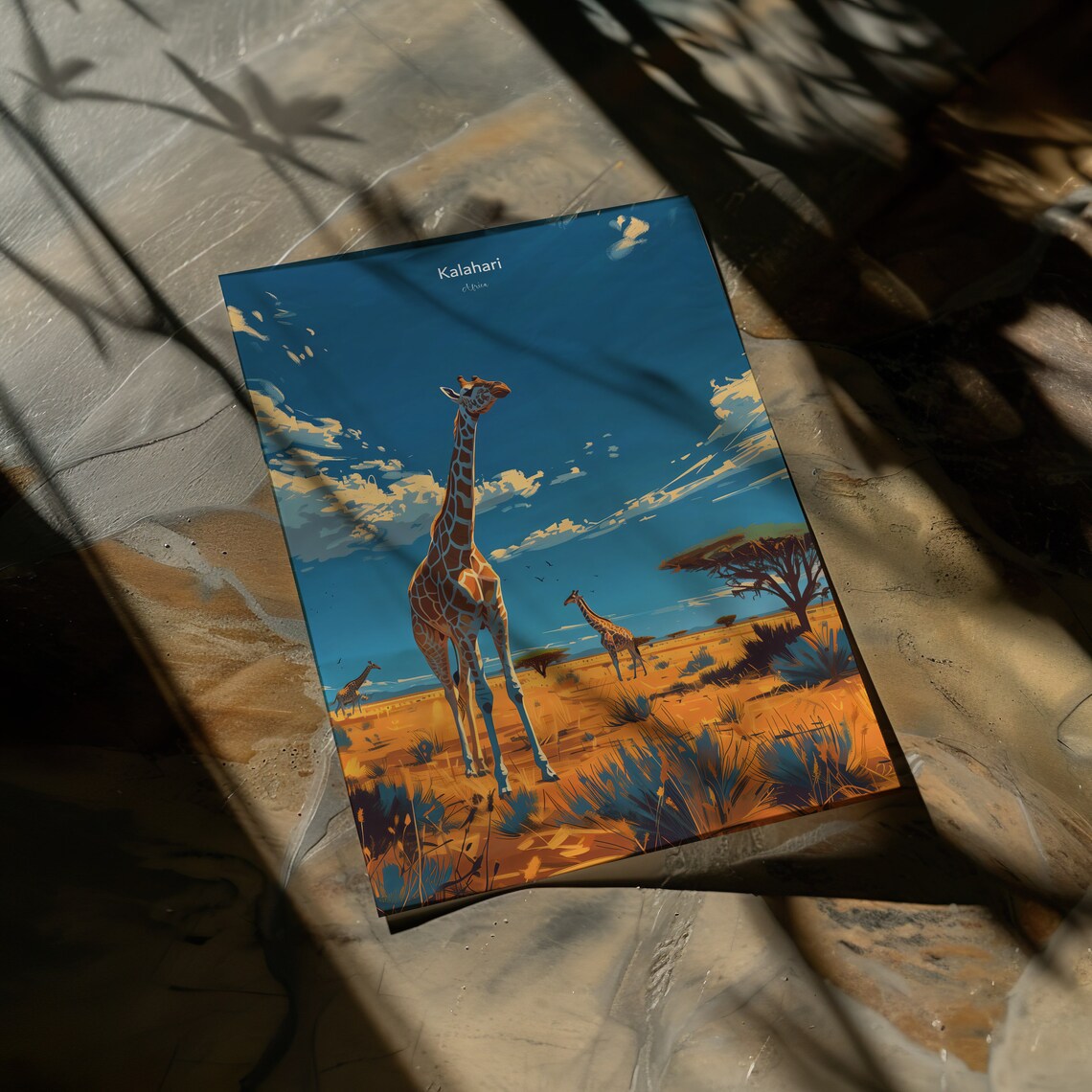 Kalahari Desert Giraffe Travel Poster, Safari Decor - Image 2