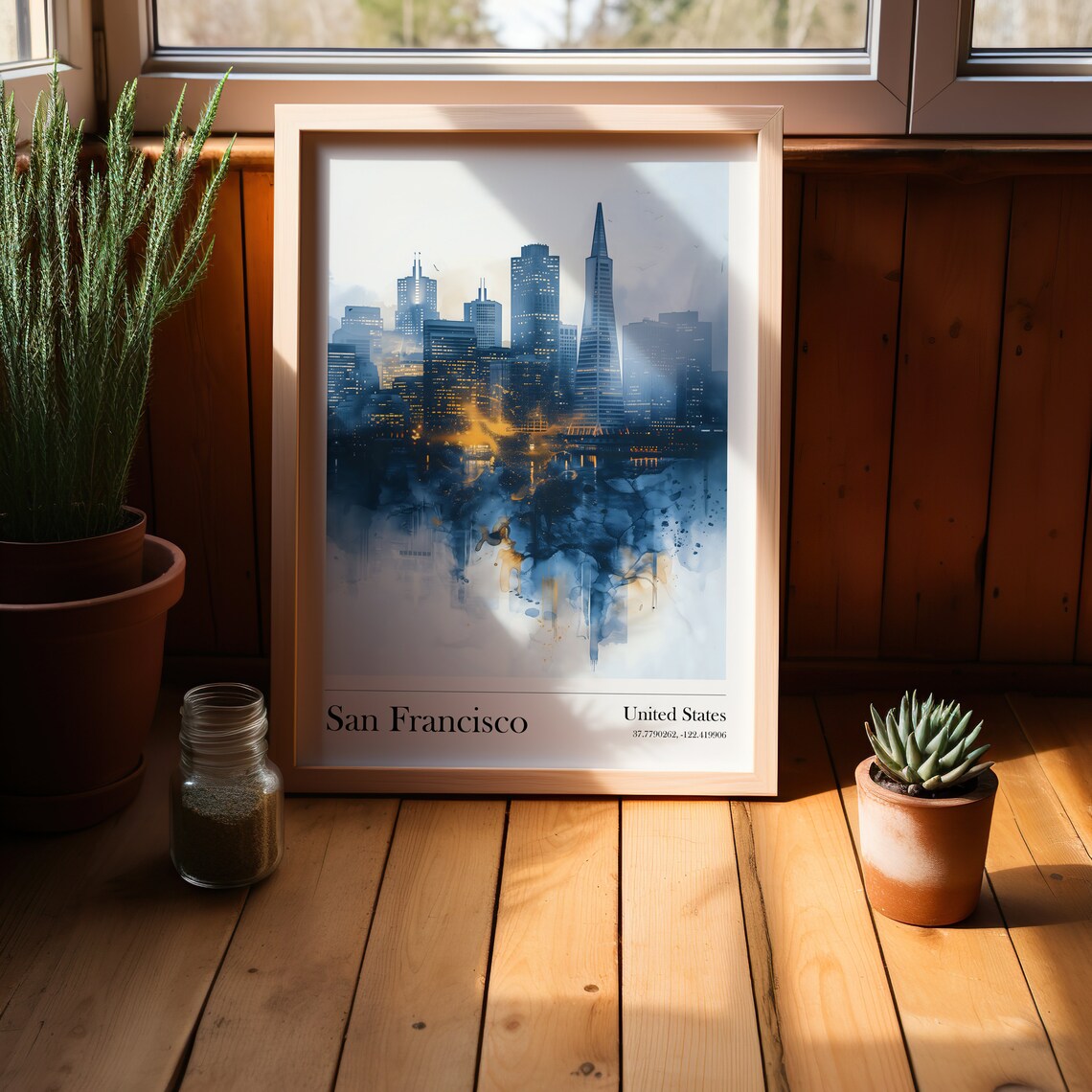San Francisco Coordinates Minimalist Travel Poster - Image 5