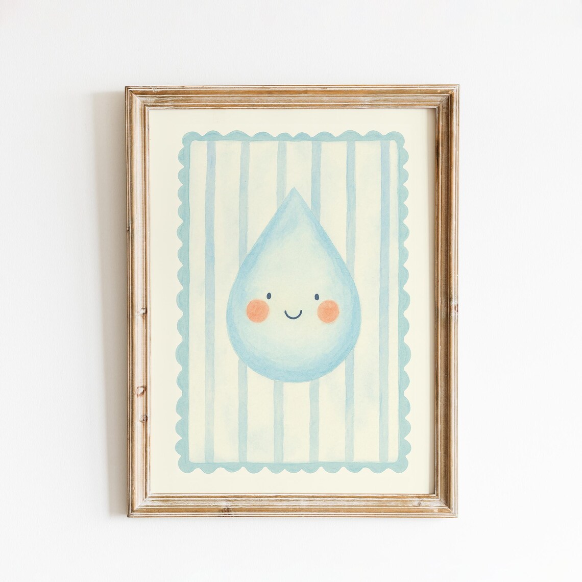Smiling Water Drop Poster Cute Nursery Wall Art