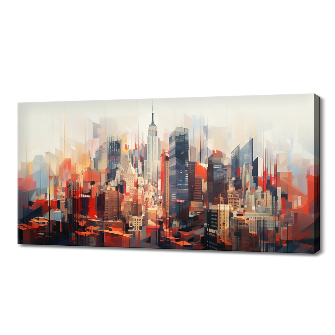 New York City Abstract Skyline Empire State Colorful Art Print