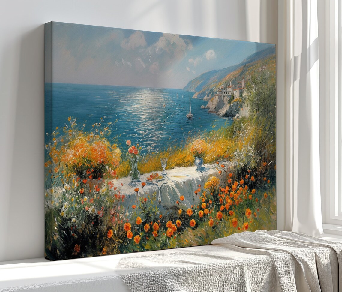 Summer Flowers Seaside Wall Art Home Decor Art Print
