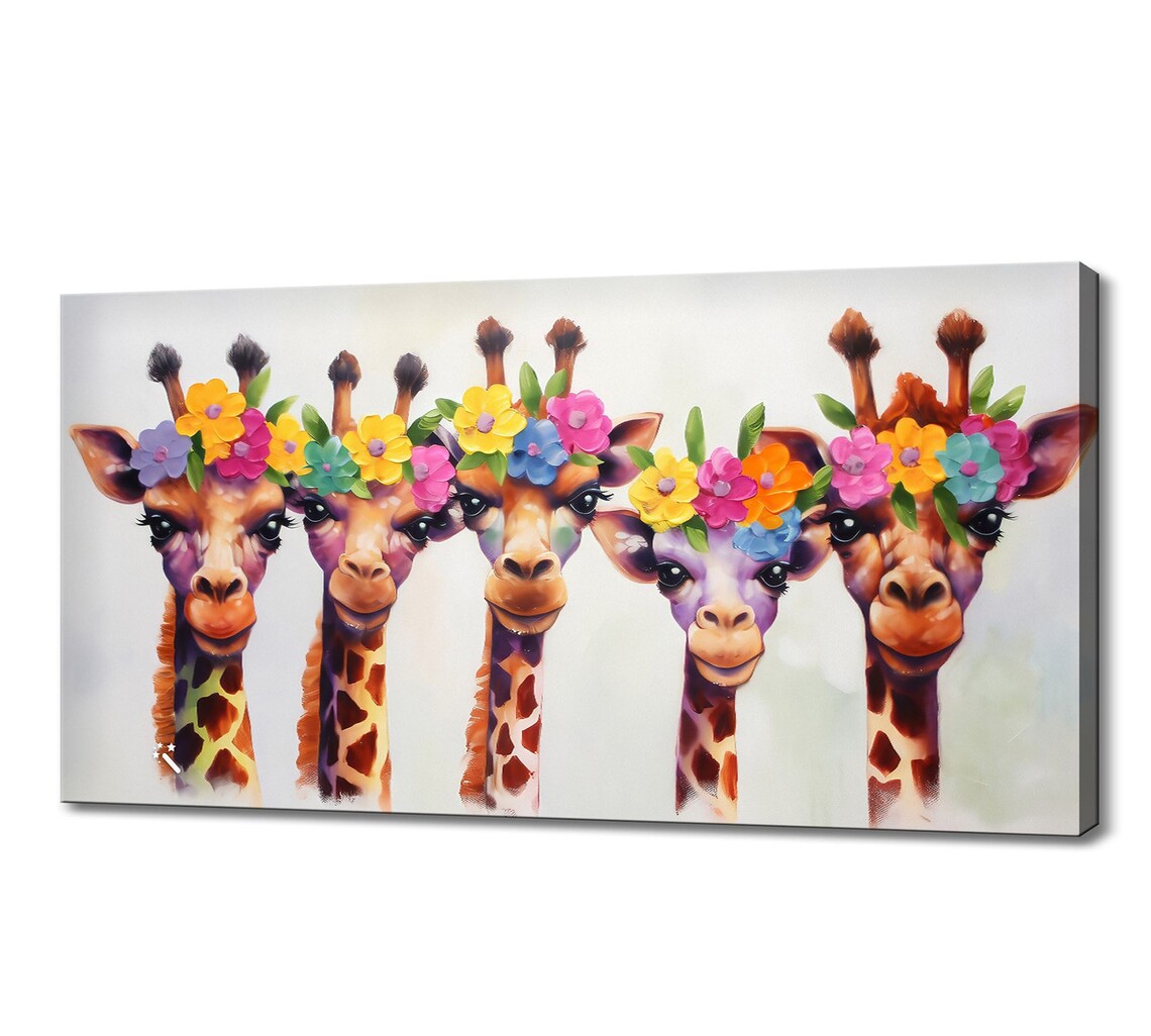 Funky Giraffes Art Print, Animal Wall Decor