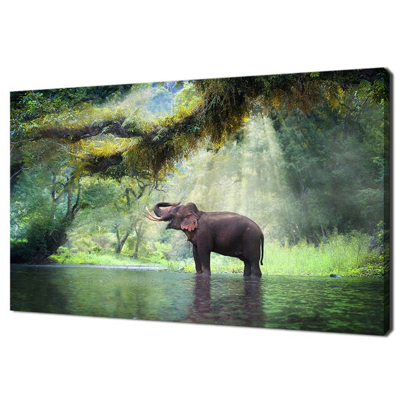 Wild Elephant In The Forest, Wildlife Poster Print