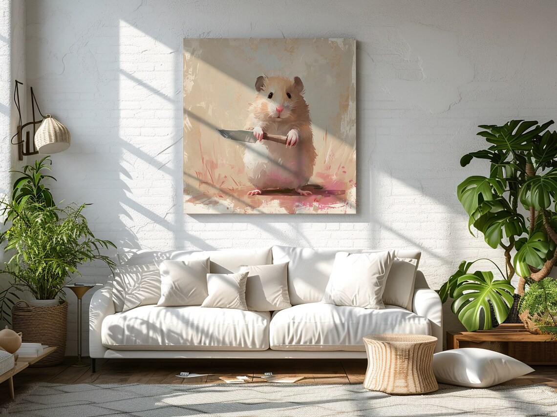 Funny Hamster Animal Wall Art, Hamster Lovers Gift - Image 3