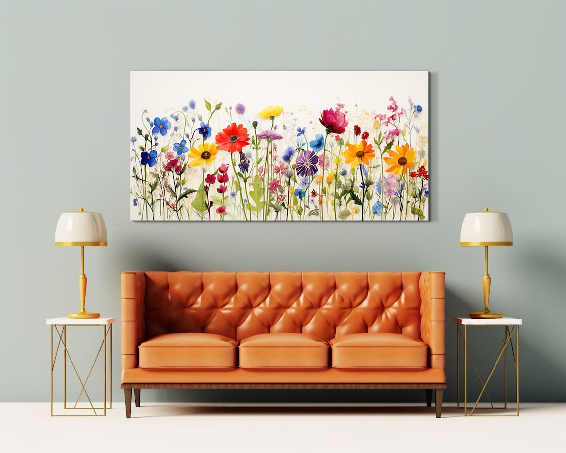 Spring Wildflower Meadow Watercolor Floral Art Print - Image 2